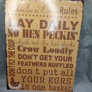Chicken Sign Farmhouse Rustic Metal‎